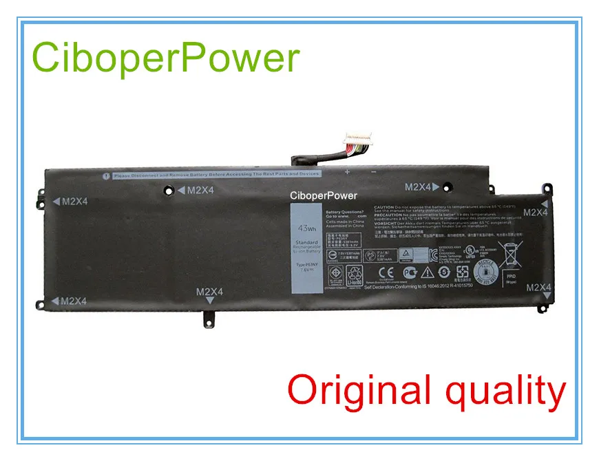 Оригинальный ноутбук Батарея 7.6 В 43wh 5381 мАч p63ny ноутбука Батарея для 13 7370