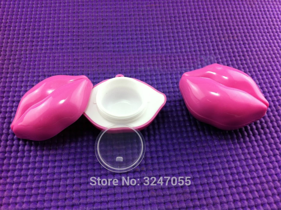 10g 30/50/100pcs Empty Plastic Lip Shaped Cosmetic Cream Container