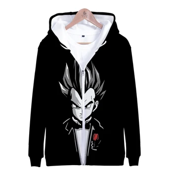 

DRAGON BALL Zipper Hoodies coat 3D Print Zipper Hoodies Men's Coat Sweatshirts Harajuku high quality Unisex Warm Black Coat 4XL