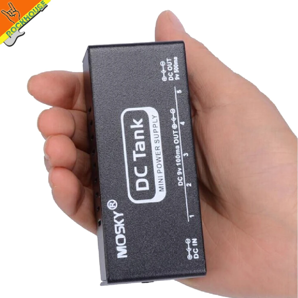 

New Mosky mini 9V Guitar effects pedal power supply for 6 effect pedals 6 outputs 100ma 500ma Voltage protection free shipping