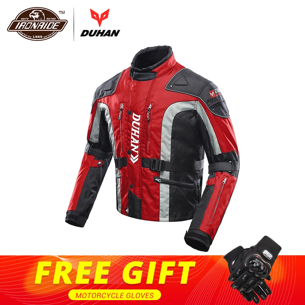 

DUHAN Motorcycle Jacket Men Motocross Jacket Windproof Autumn Winter Cotton Lined Motorbike Moto Jacket Protective Gear