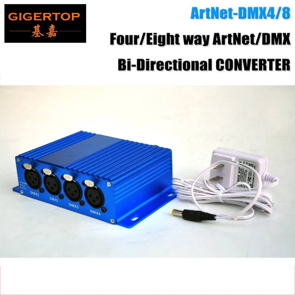 

TIPTOP TP-D31 ArtNet-DMX4/8 Four/Eight way ArtNet/DMX Bi-Directional CONVERTER 8 Female 3PIN XLR IN/OUT Adjustable Stage Light