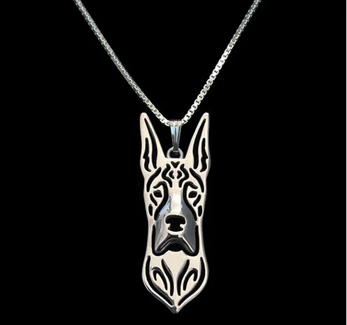 

wholesale Boho Chic Alloy Great Dane necklace bulldog pendant jewelry golden colors plated 12pcs/lot