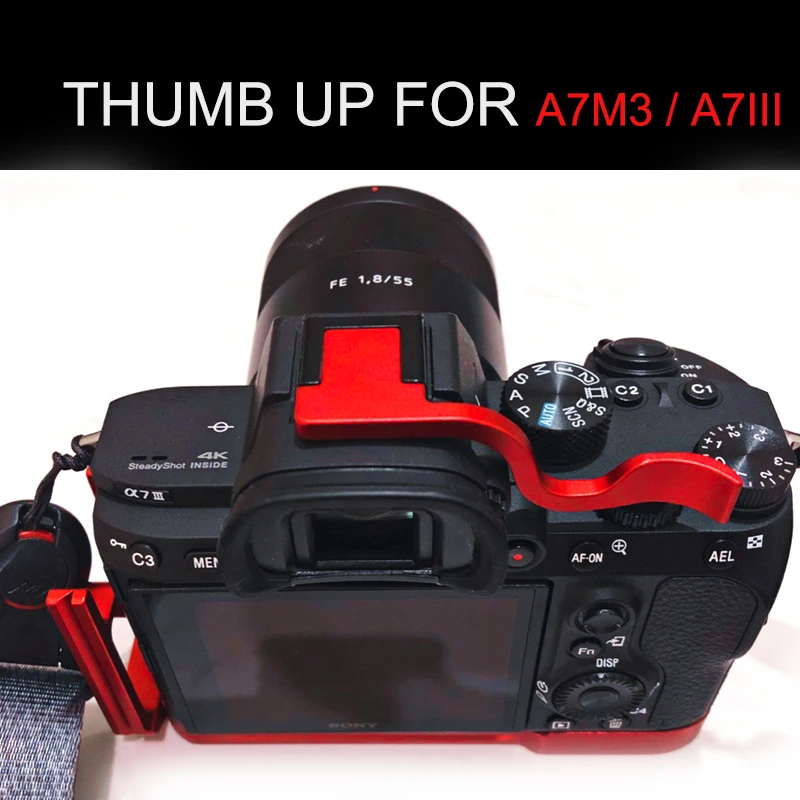 Red Thumb UP Rest Thumb Grip Hot Shoe Cover For Sony a9 A7m3 A7RIII  ILCE-7RM3 A7R MKIII
