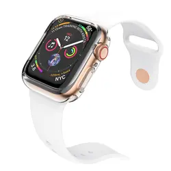 Силиконовый Смарт-часы защитный чехол для Apple Watch Series 4 44/40 мм мягкий полный Чехол для часов 4