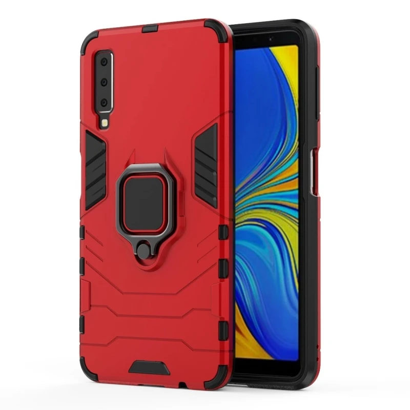 

HAWEEL PC + TPU Shockproof Protective Case for Galaxy A7(2018), with Magnetic Ring Holder