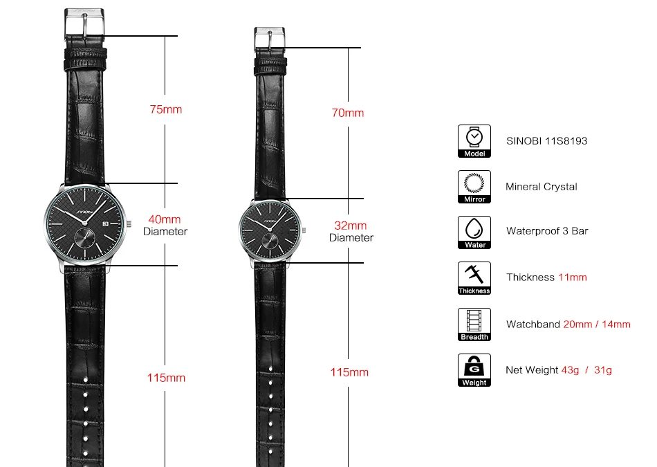 Минималистичные черные модные часы SINOBI, дизайн, брендовые Роскошные наручные часы для мужчин и женщин, простые кварцевые часы для влюбленных