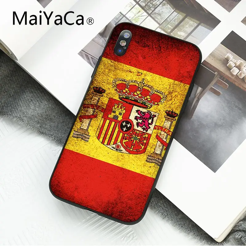 MaiYaCa чехол для телефона с испанским флагом для iphone 11 Pro 11Pro Max 6S 6plus 7 7plus 8 8Plus X Xs MAX 5 5S XR