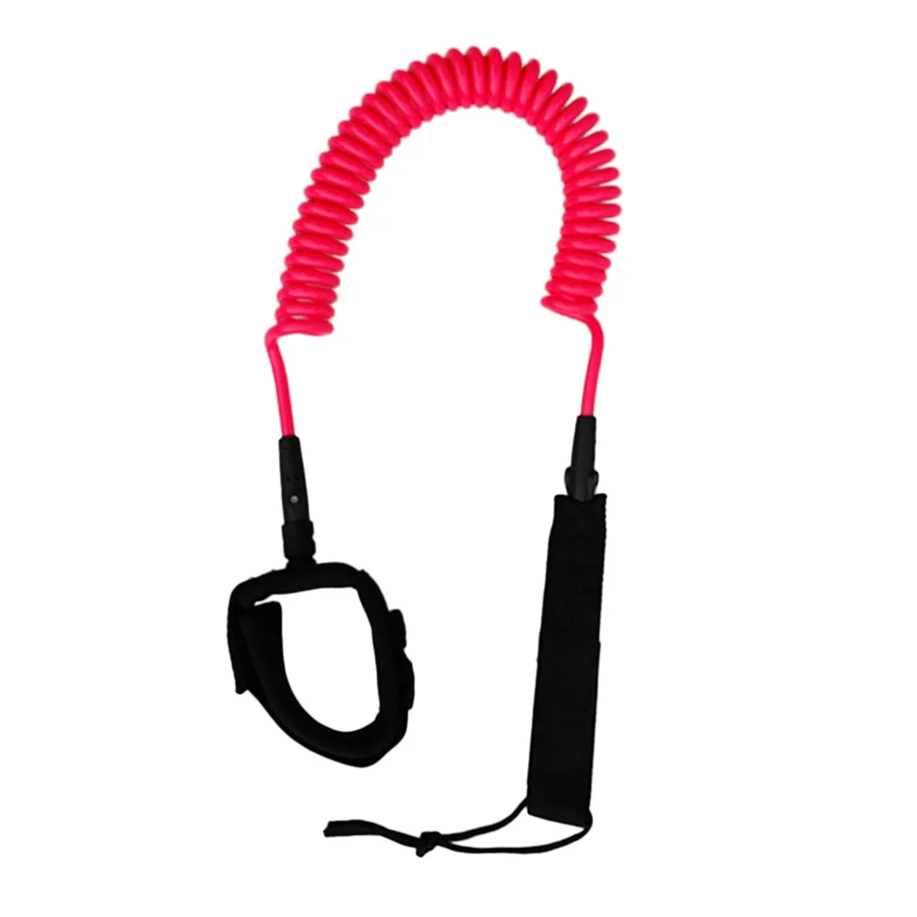 10ft 7mm Coiled Surfboard SUP Leash Stand up Paddle Board Leg Rope Ankle Strap with Waterproof Wallet Dry Bag - Choose Colors