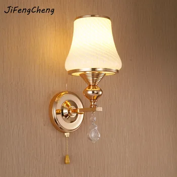 

Fashion E27 Wall Lamp Crystal 7 Watts Single Double Head with Switch Wall Lamps Bedroom 110V- 220V LED Sconce Wall Lights