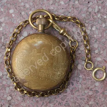 

Antique Style Design Bronze Tone Cover Wind Up Mechanical Men's Pocket Watch New Wholesale Price H132