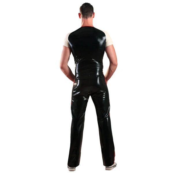Latex Rubber Joggers - Red c