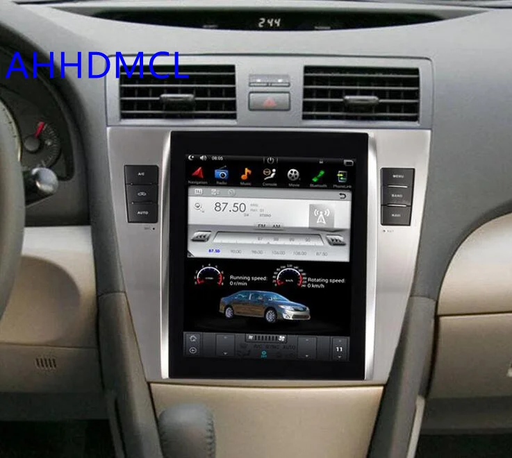 Автомобильным бортовым компьютером коврик для Tesla Стиль мультимедийный плеер Android 7,1 gps для Camry Авто A/C версия 2006 2007 2008 2009 2010 2011