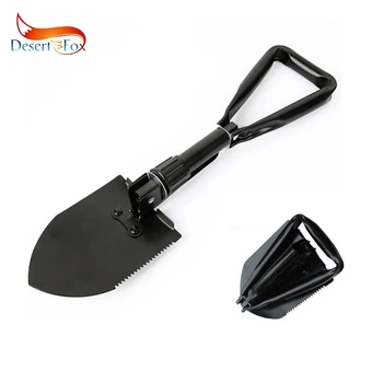

Desert&Fox Foldable Military Shovel Multifunction Status Shovel Crowbar Hoe Saw Pickaxe Outdoor Camping Survival Emergency Tools