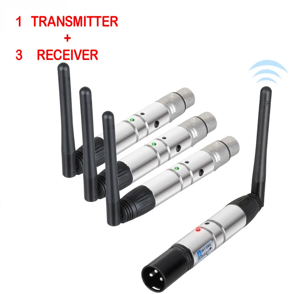 Donner DMX 512 беспроводной передатчик приемник 2,4G ISM сценический светильник контроллер расстояние 400 м для Dfi DJ диско-бар светильник ing US Plug - Цвет: US Plug-1T3R