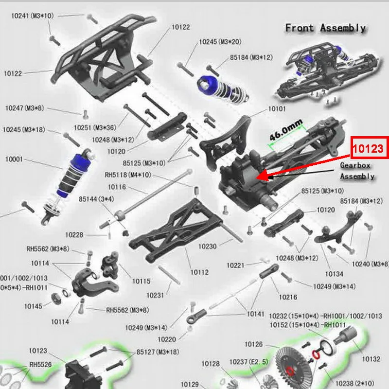 10123 волновая коробка для замедления VRX Racing 1/10 масштаб 4WD rc автозапчасти, подходит для 1/10 дистанционного contol игрушки автомобильные аксессуары