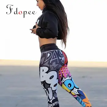 

2019 Workout Leggings fashion sexy wear Digital Printing High Waist Comfort Hip Color Matching cotton Bottom Leggings Women
