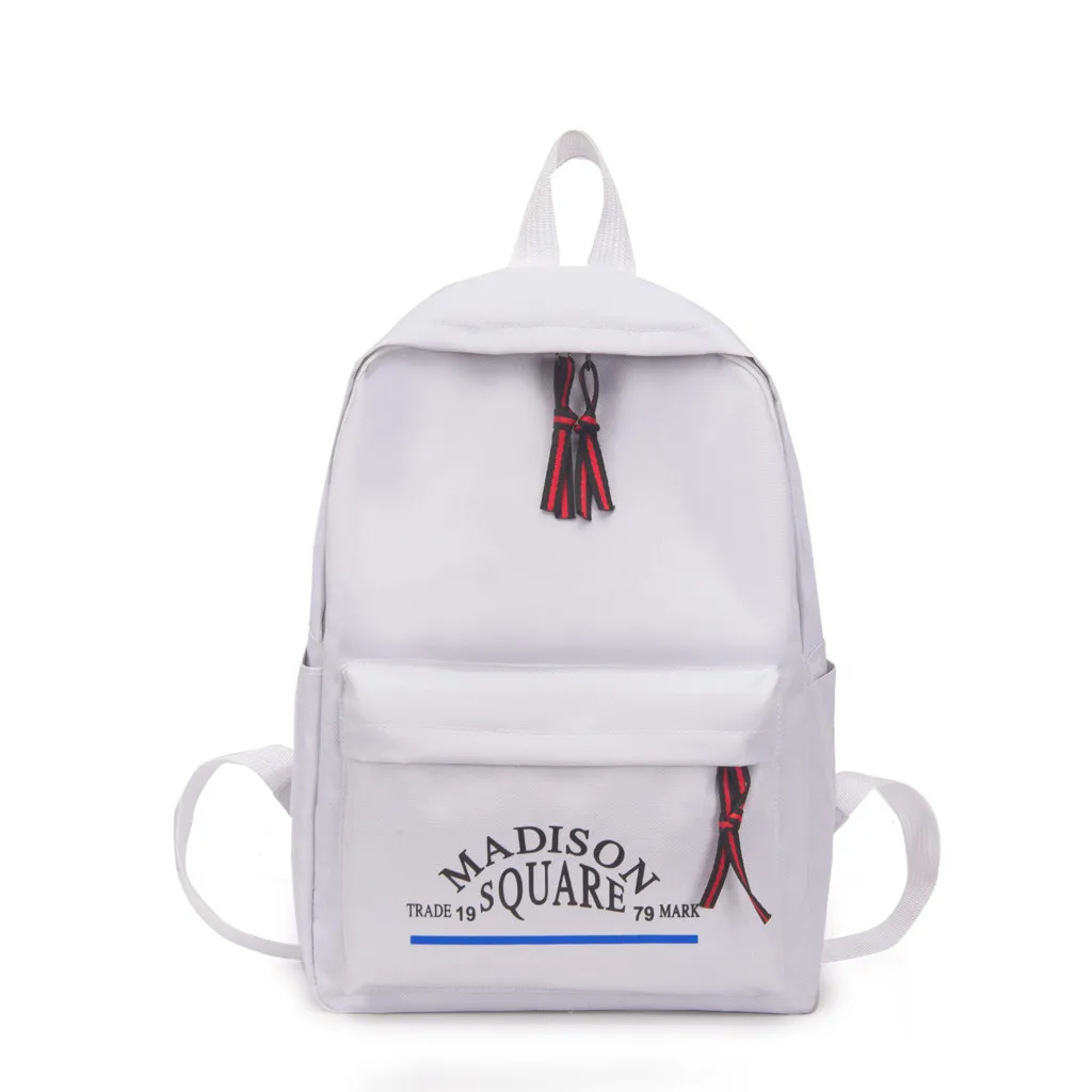

Women Trendy Solid Color Leisure Backpack Ladies Harajuku Campus Style Backpack Large Capacity Letter Bag bolsa feminina /