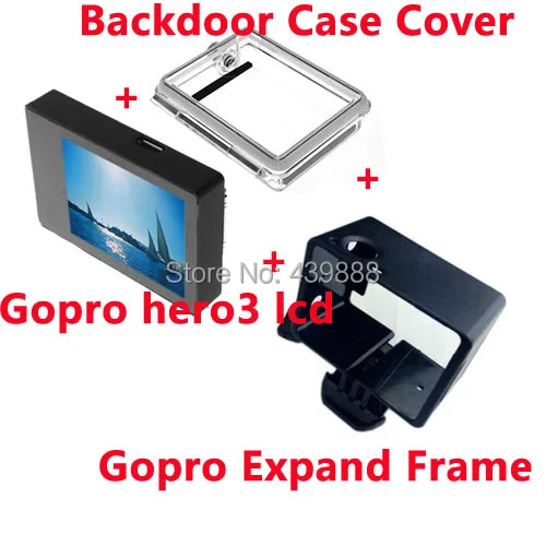 

3pcs/lots Gopro LCD screen BacPac displays screen + Backdoor Case Cover + Gorpo expanded edition frame For Gopro accessories
