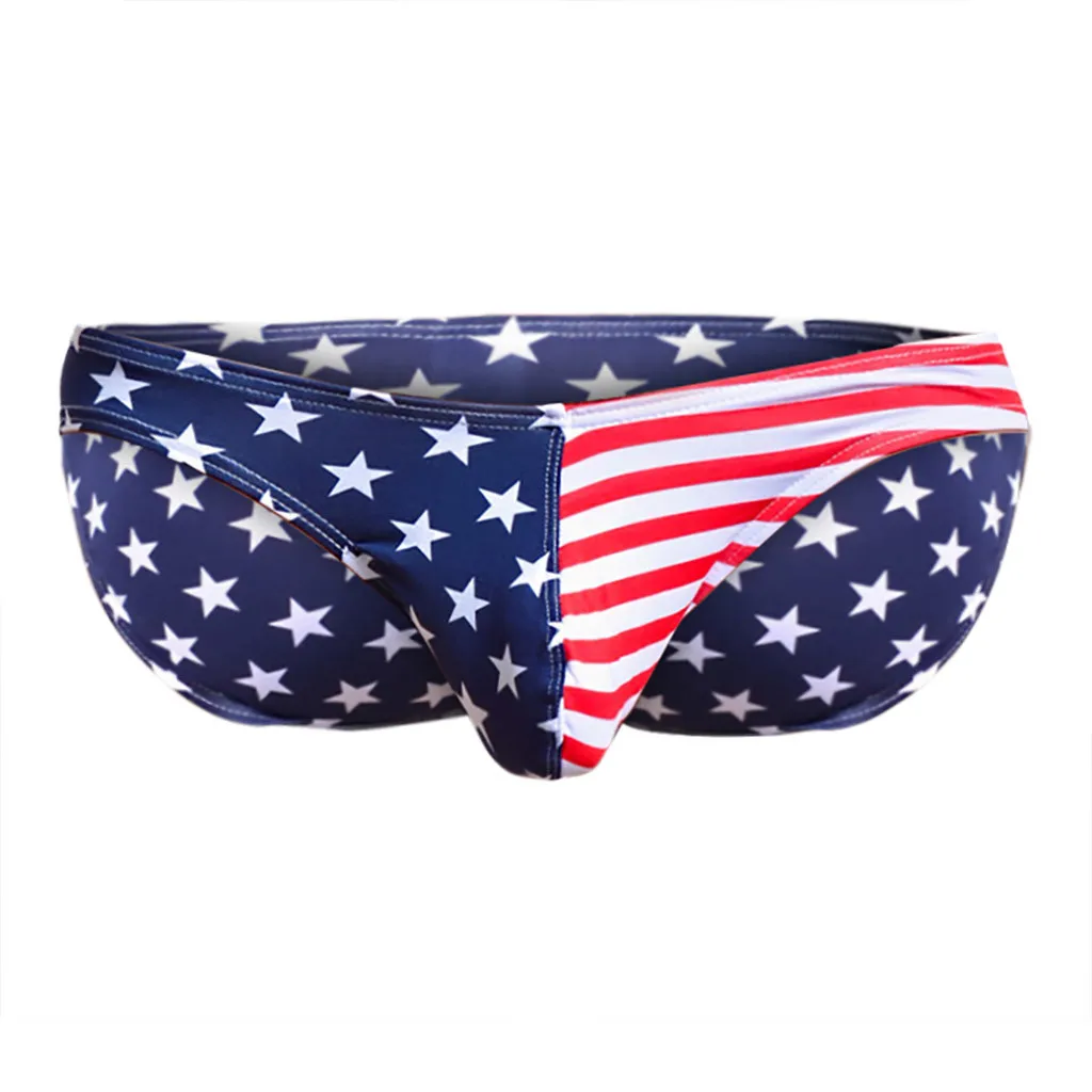 Mens Boxer Underwear American Flag Stars Stripes Briefs Underpants Men's  Sexy American Flag Printed boy Underwear majtki meskie