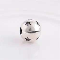 Подходит оригинальный Европейский Браслеты стерлингового серебра клип Бусины для Для женщин звезды Шарм с Кристалл DIY ювелирных оптовая