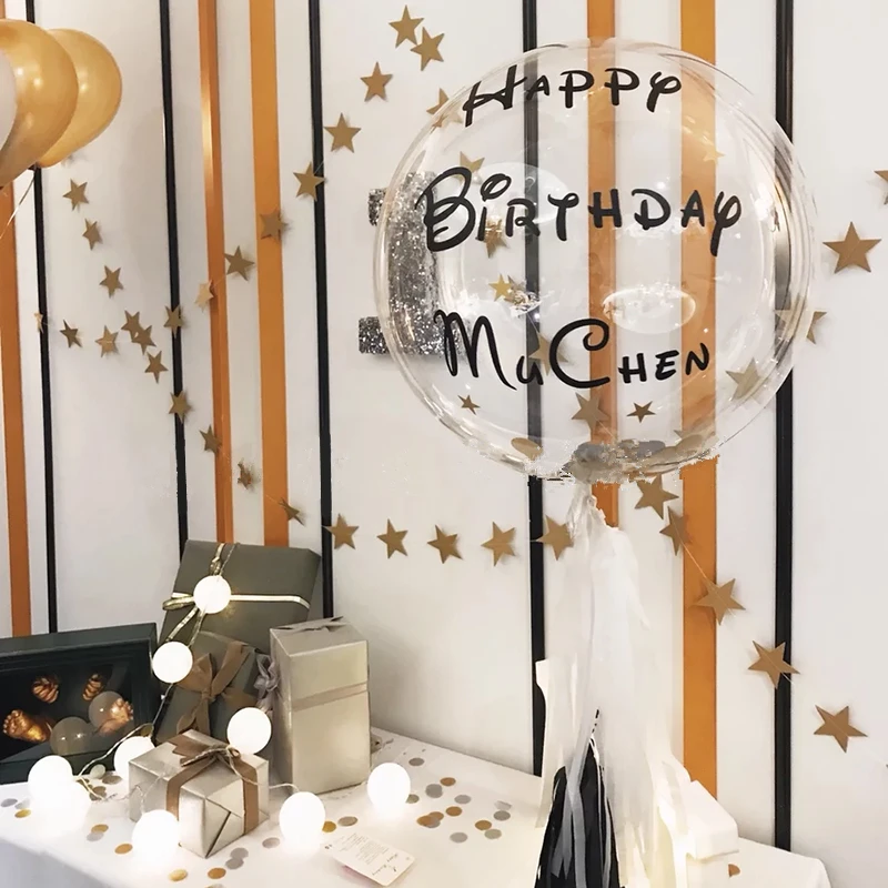 

Personalised (10pcs customize sticker for 18 24inch bubble balloon ) Valentine's Day Event Party baby shower birthday wedding