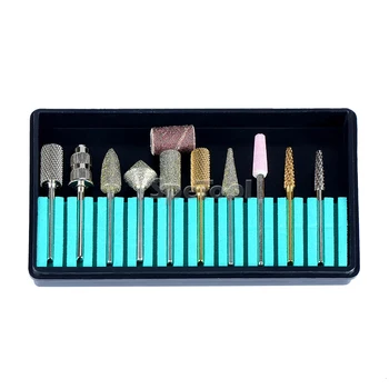

SpeTool Professional Nail Bits Set 10 pcs Tungsten Ceramic Diamond Sand Band Rortary Burr Electric Manicure Nail Art Tool D35