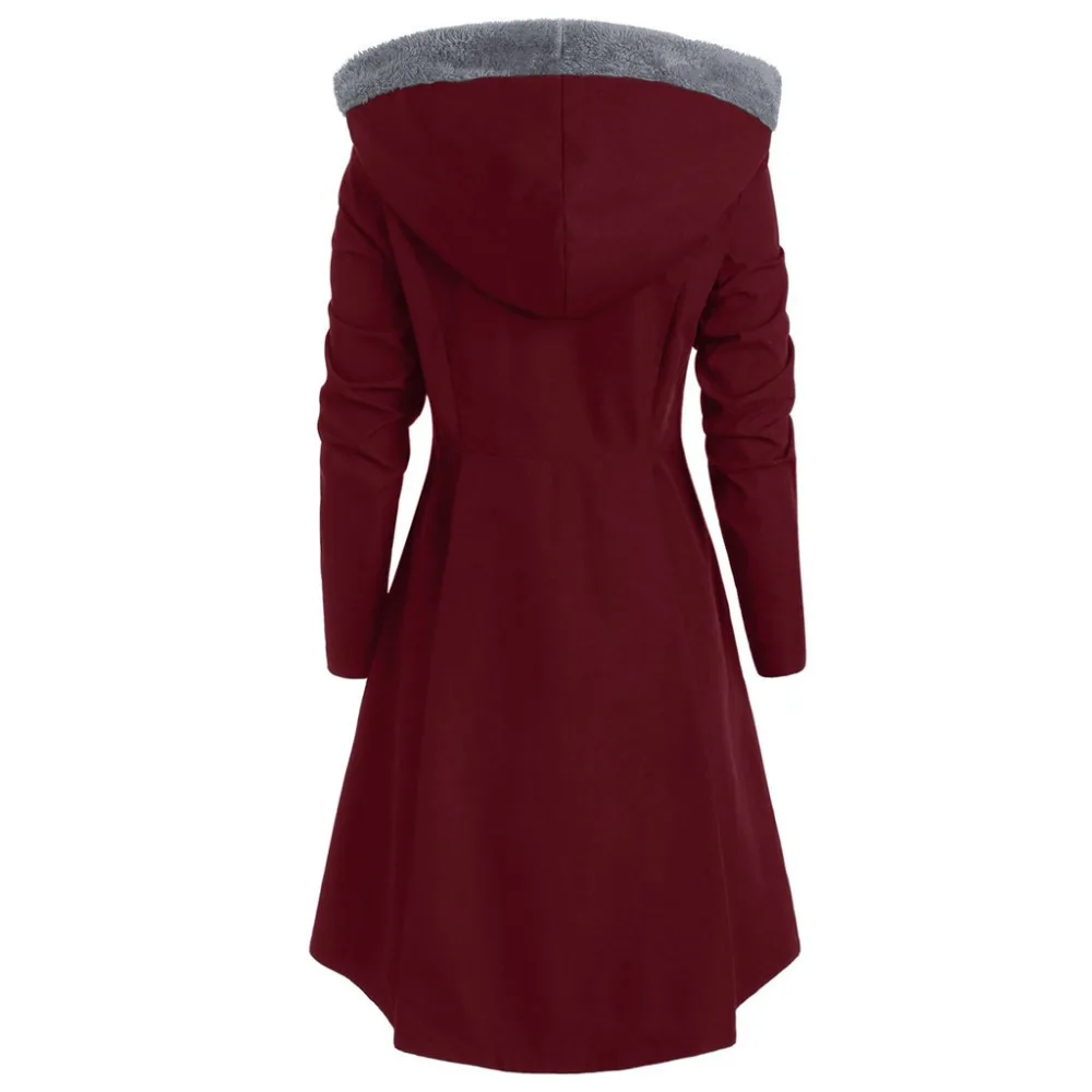Hot Sale Women Plus Size Asymmetric Outwear befree Fleece Hooded Single Breasted Long Drap Buttons Coat women parka Warm coats Hot Sale Women Plus Size Asymmetric Outwear befree Fleece Hooded Single Breasted Long Drap Buttons Coat women parka Warm coats