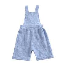 Комбинезоны для маленьких мальчиков и девочек; жилет; комбинезоны; повседневная одежда из хлопка и льна в Корейском стиле; модная детская одежда; сезон лето; удобные От 1 до 5 лет