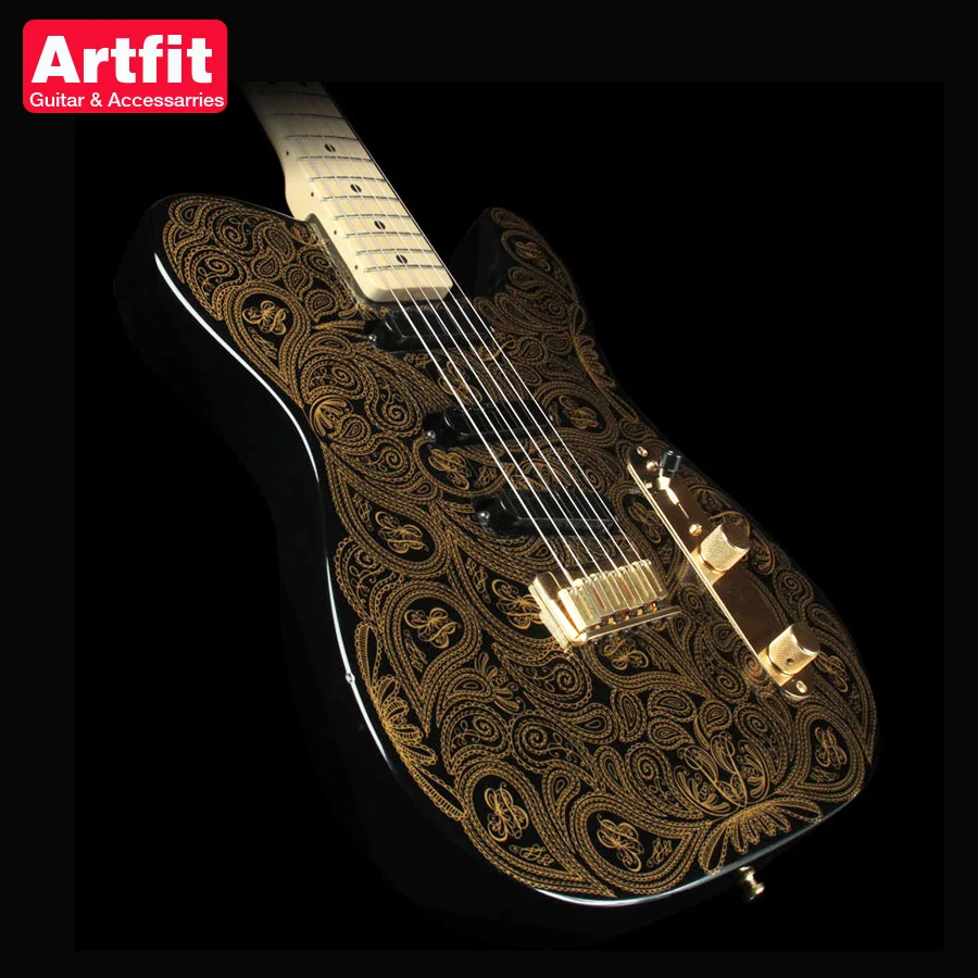 

2018 TL James Burtn Gold Paisley SSS Powerful Sound Strip Neck China Musical Instruments Electric Guitars Free Shipping Guitare