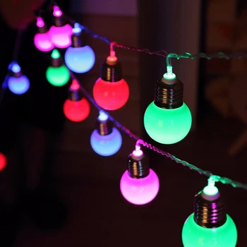 

4M 10PCS G50 Bulb Solar Powered LED String Light Waterproof Ball Christmas Fairy Lights New Year Garland Decoration