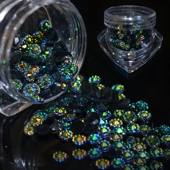 YZWLE 2017 New Arrival Mysterious 4mm 3D Glitter AB Round Shape Acrylic Rhinestone Nail Art Decoration Phone Gems Wheel Tips