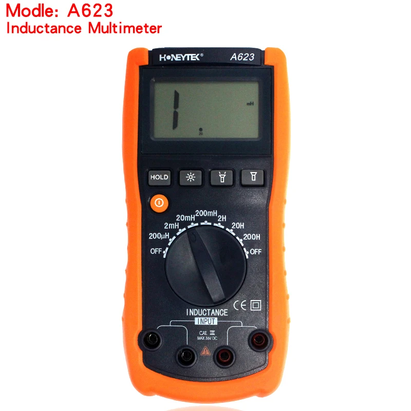 2017 Hot sale A623 Digital LCD Multimeter Inductance mini Meter Tester Detection free shipping,Handheld inductive table (1)