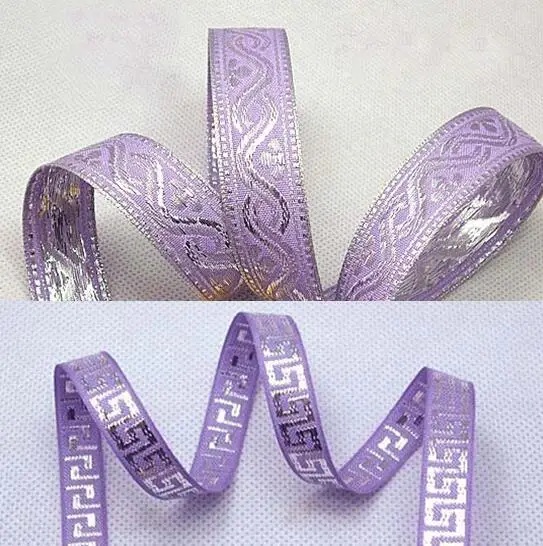 ZY DIY Pretty 2 новых фиолетовых дизайна жаккардовая лента с вышивкой красивая и ленты