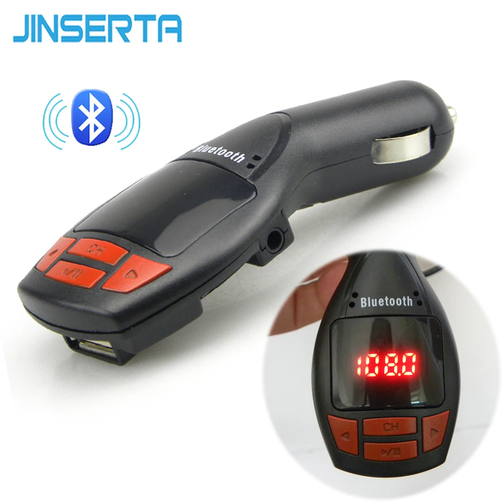 

JINSERTA Bluetooth FM Transmitter Modulator USB Car Kit MP3 Player Support USB Flash Drive TF Micro SD 3.5mm AUX Audio In Music