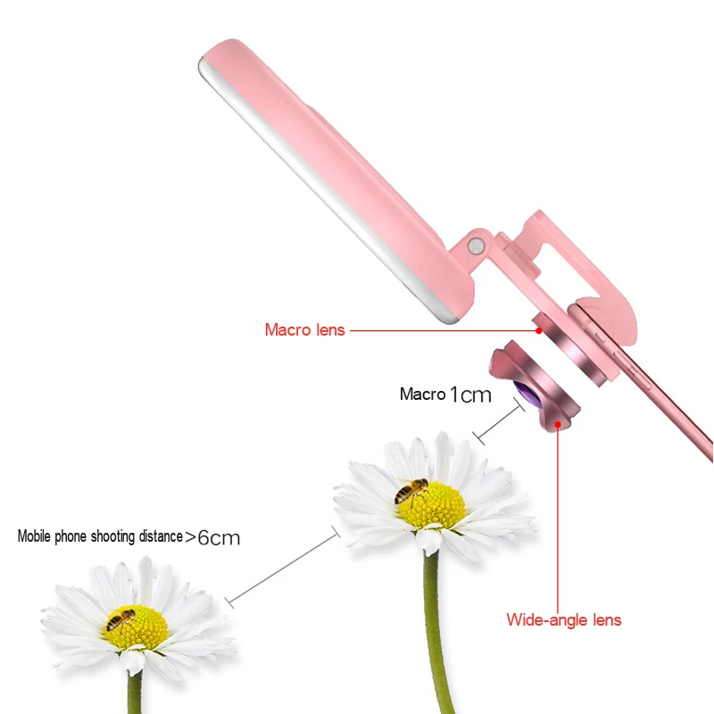 Kogngu 56 светодиодный фонарь для селфи вспышка широкоугольный телефон объектив фонарик светодиодная вспышка для селфи клип на макро объектив