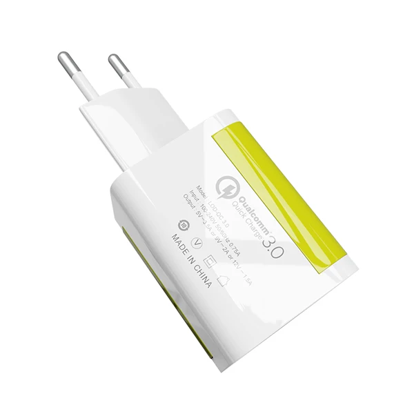 yellow 2A ЕС USB зарядное устройство с подсветкой зарядное устройство Быстрая зарядка мульти разъем мобильного телефона зарядное устройство для iPhone Samsung Xiaomi - Тип штекера: yellow