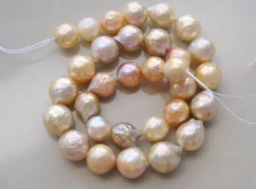 

08148 RARE13-14mm south sea multicolor baroque pearl necklace