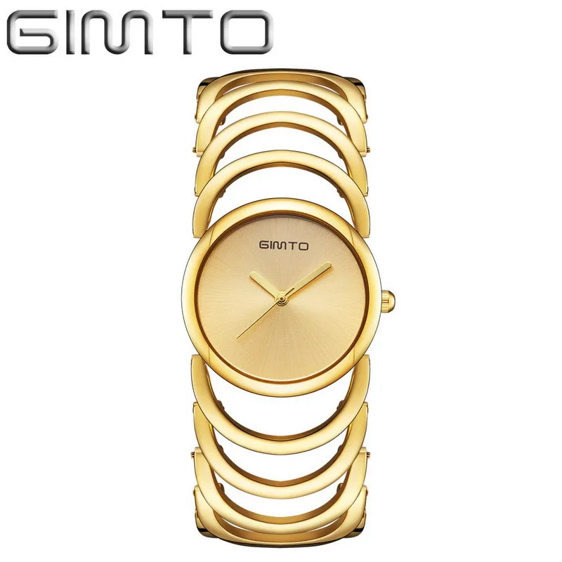 

GIMTO 2018 New Fashion Quartz Watches Women Steel Dress Bracelet Gold Waterproof Girls Ladies Wrist Watch Luxury Female Relogio