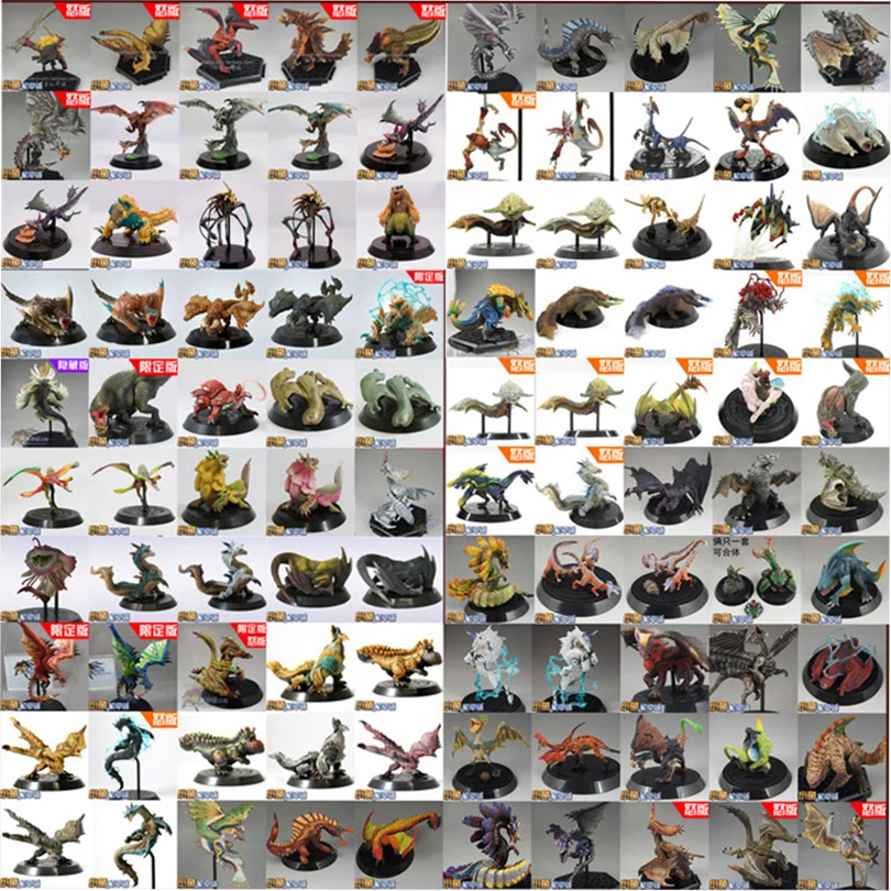 

Random 5 Different Style Japanese Anime Monster Hunter PVC Models Super Cool Animal Dragon Action Figure Toys Best Boy Gift