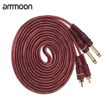 

Dual 1/4" 6.35mm TS Plug to Dual RCA Audio Cable Connector Wire Cord (3m / 9.8ft) for AV Amplifier Mixing Console