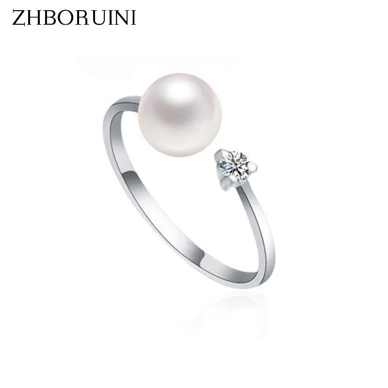 ZHBORUINI 2017 Fashion Pearl Ring 8 9mm Perfect Round Natural