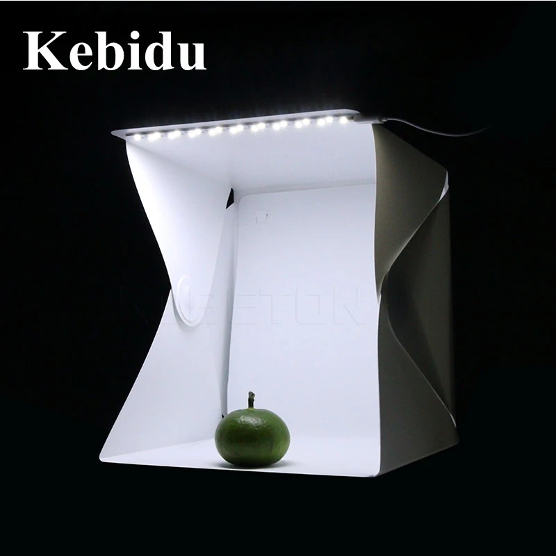 

kebidu Portable Folding lightbox Lighting box Photography Photo Studio Softbox LED Light Kit for iPhone Samsang HTC DSLR Camera