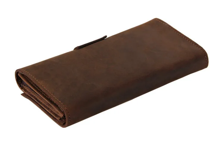 J.M.D классический коричневый винтажный кожаный кошелек клатч с держателем для карт 8052R