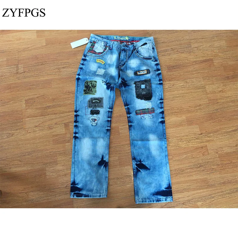 ZYFPGS 2018 осенние мужские джинсы Levi черные Homme повседневные байкерские для мужчин