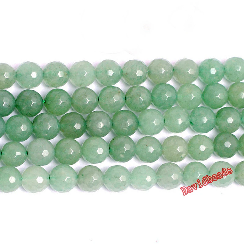 

Factory price Natural Stone Faceted Green Aventurine Round Loose Beads 16" Strand 6 8 10 12 MM Pick Size For Jewelry Making