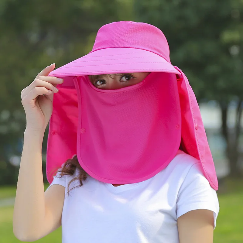 Летний уход за кожей лица Защита для шеи съемный Защита от солнца УФ шляпа от солнца Кепки для женские FS0560