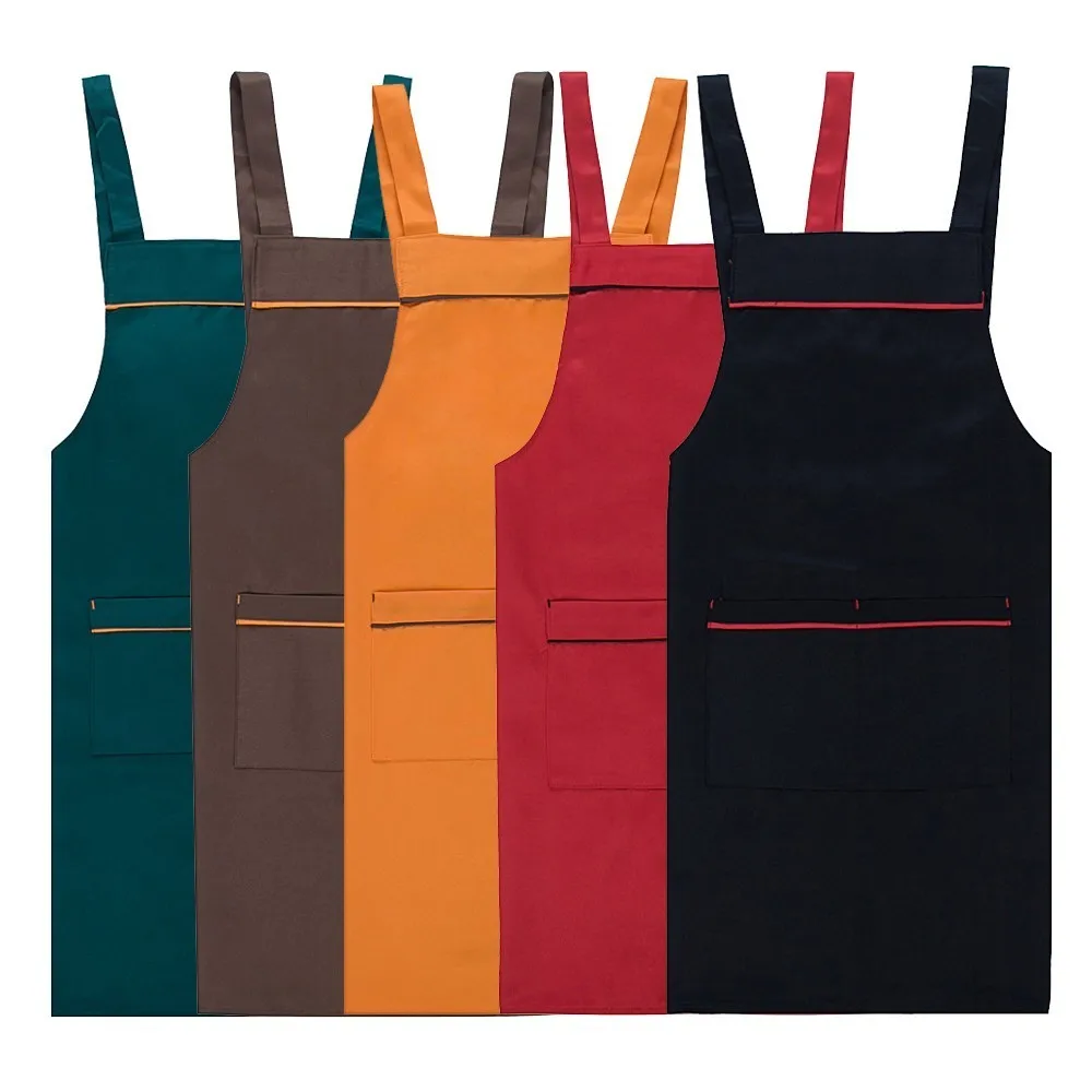 

Chef Cook Kitchen Home Work Apron Restaurant Cafe Waiter Uniform Hotel Cafe Bakery BBQ Hairdresser Hang Neck Aprons 5 Color