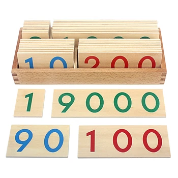 

Baby Montessori Math Toy 1-9000 Wood Cards Early Learning Educational Toys For Students/Teacher Size 25*10.3*5.5 5-7 Years Old