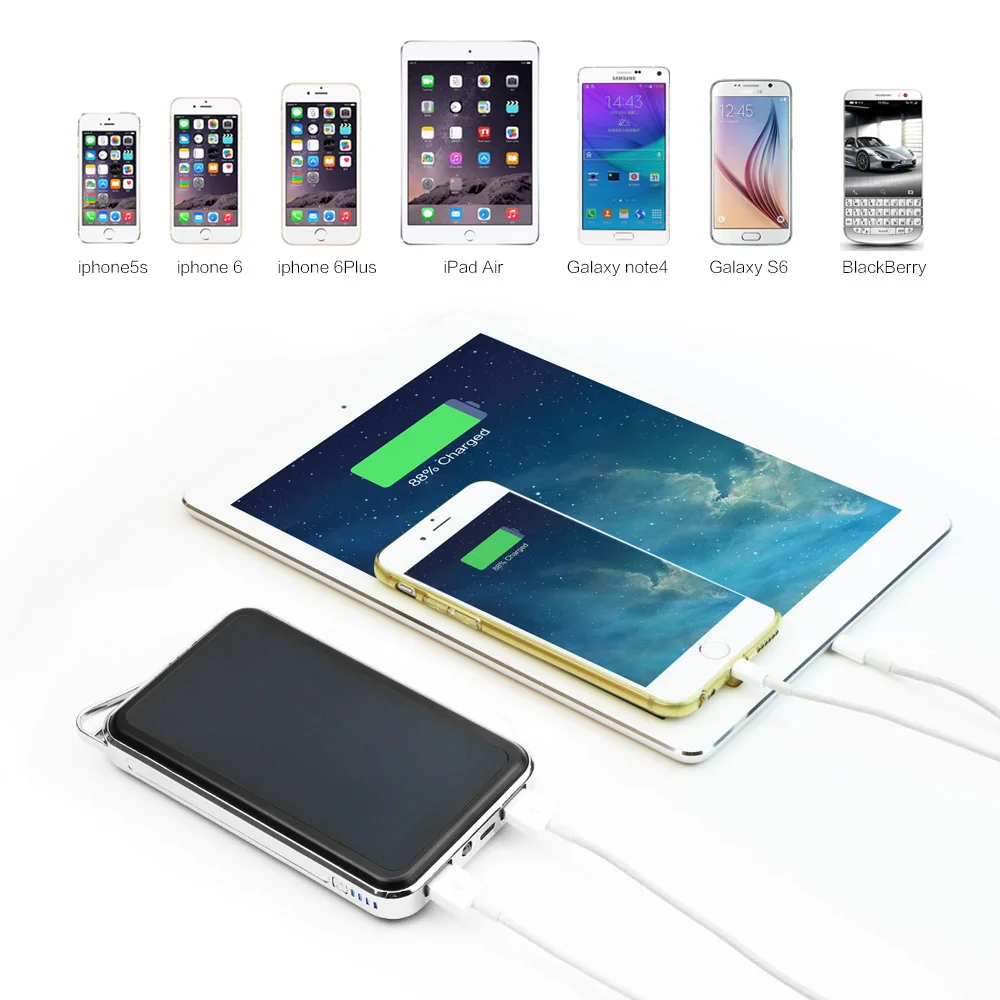 Все мощности S power Bank 15000 мАч солнечное Внешнее зарядное устройство для iPhone 5 5S 6 7 plus